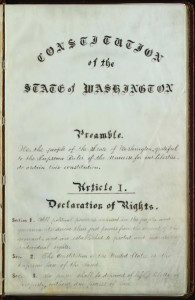 First Page of Washington's Constitution