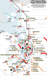 I-976 Impact Map: Puget Sound inset