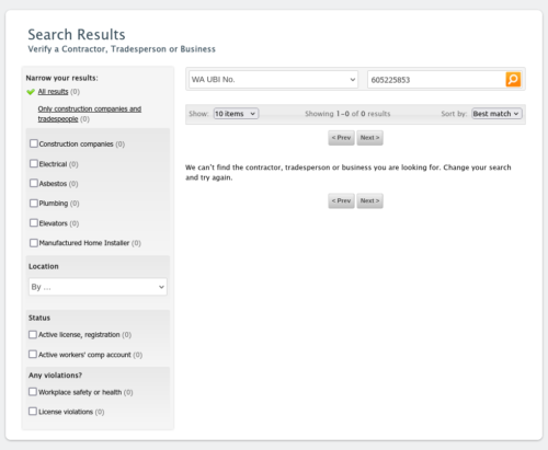 TDM Strategies is not registered with L&I yet