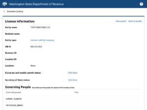 TDM Strategies does not have a business license yet